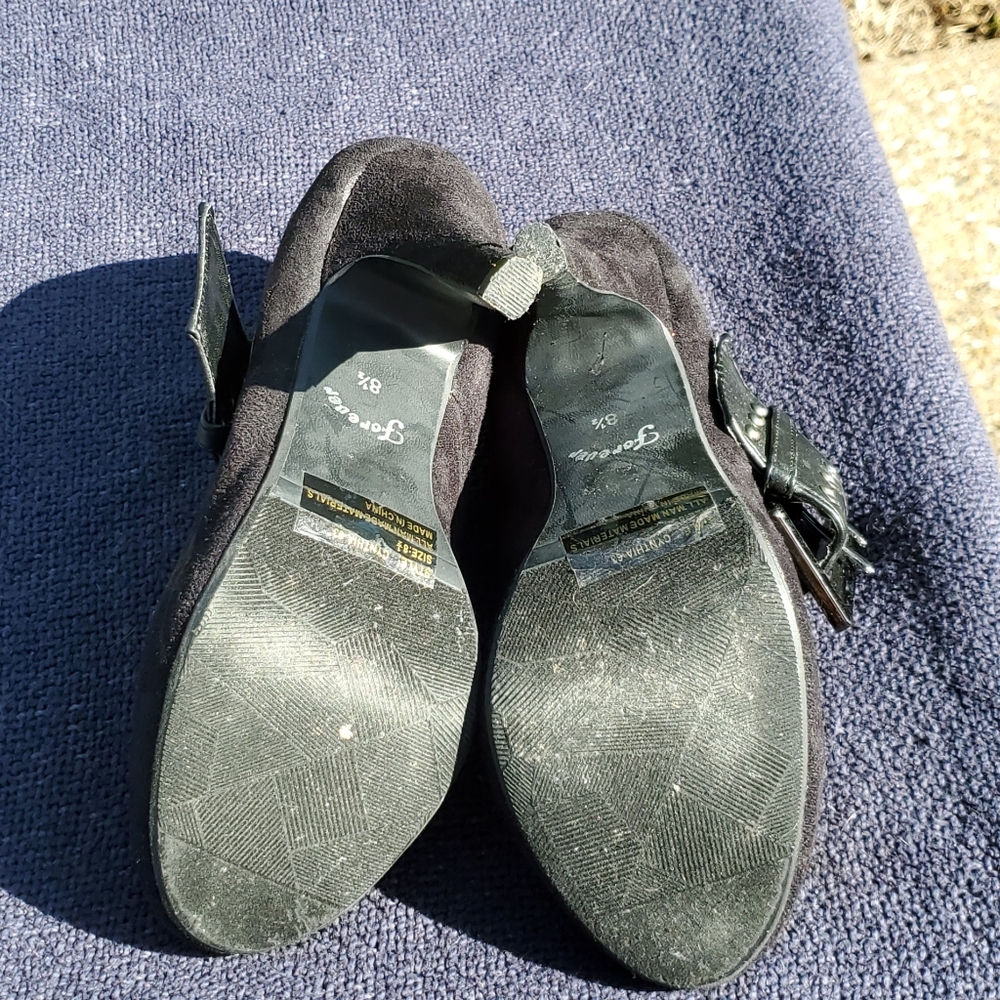 Forever black buckle heel booties 8.5 Cynthia-63 - Picture 6 of 8